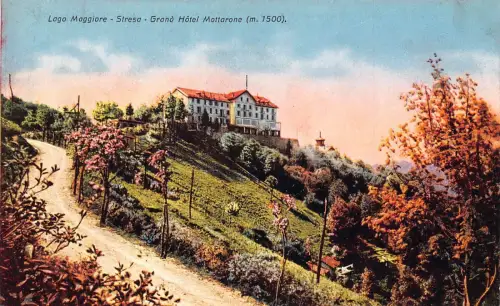C081 Italien Lago Maggiore Stresa Grand Hotel Mottarone Vintage Postkarte
