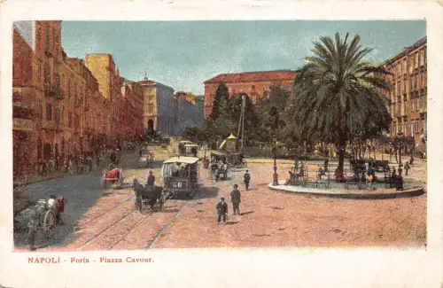 C081 Italien Napoli Foria Piazza Cavour Vintage Postkarte