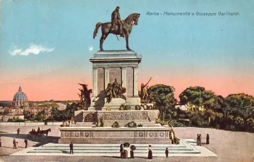 C081 Italien Roma Monumento a Giuseppe Garibaldi Vintage Postkarte