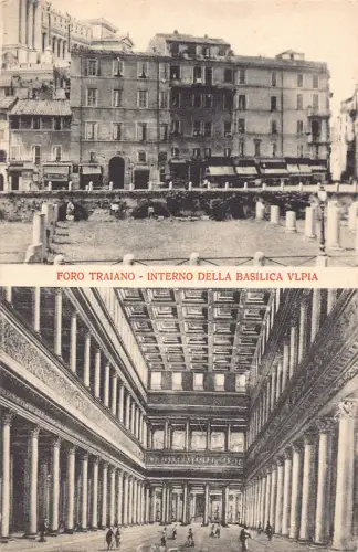 C085 Italien Roma Foro Traiano interno della Basilica Vlpia Vintage Postkarte