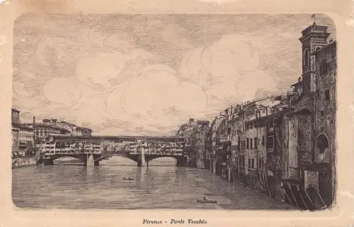 C082 Italien Firenze Ponte Vecchio 1914 Vintage Postkarte