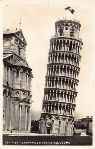 C083 Italien Pisa Campanile e Abside del Duomo 1937 RPPC Vintage Postkarte