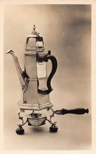 Irisches Artefakt Silber Schokolade Topf und Ständer Vintage Postkarte