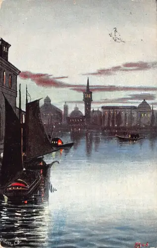 C084 Italien Venedig Gondel Vintage Postkarte