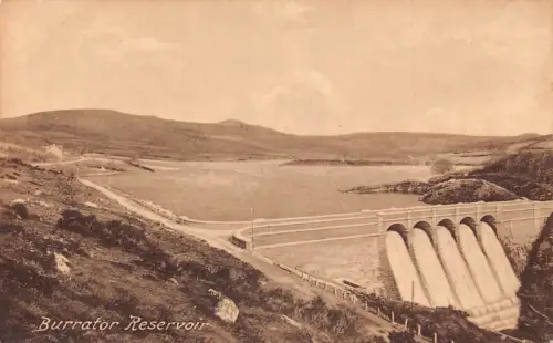 England Burrator Reservoir Dam Vintage Postkarte