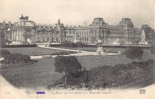 Frankreich Paris La Place du Carrousel et Nouveau Louvre Vintage Postkarte