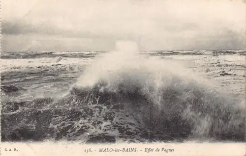 Frankreich Malo-les-Bains Effet de Vagues Wellenmeer Vintage Postkarte