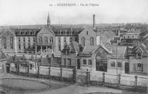 Frankreich Dunkerque Blick auf Hospital l'Hopital Vintage Postkarte