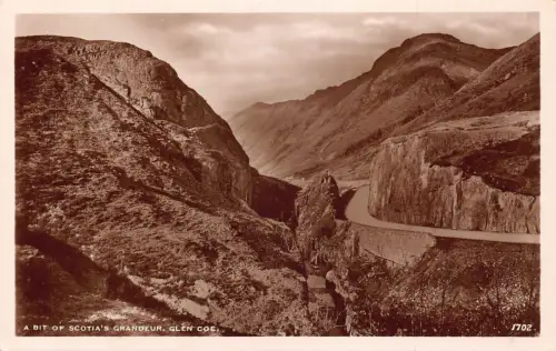 Schottland Stück Scotias Grandeur Glen Coe RPPC Vintage Postkarte