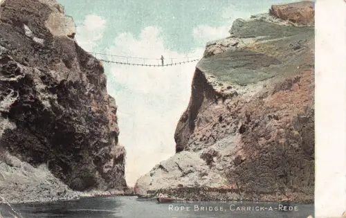 Irland 1904 Carrick a Rede Co Antrim Bridge Rope Vintage Postkarte