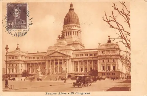 L355 Argentinien Buenos Aires El Congreso Cars Palace Vintage Postkarte