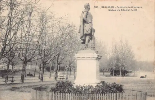 Frankreich 1905 Besancon Promenade Chamars Statue du General Pajol Postkarte