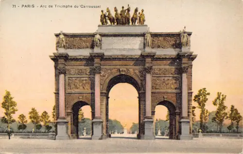 Frankreich Paris Arc de Trioumphe du Carroussel Vintage Postkarte