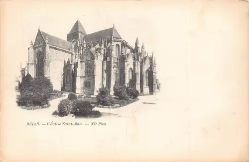 Frankreich Dinan L'Eglise Saint Malo Kirche Vintage Postkarte