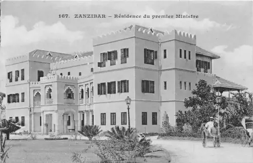 Tansania Sansibar Premierminister Residenz Vintage Postkarte