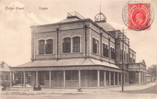 Nigeria Lagos 1910 Polizeigericht Vintage Postkarte