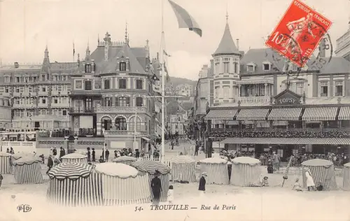 Frankreich Trouville Rue de Paris Vintage Postkarte
