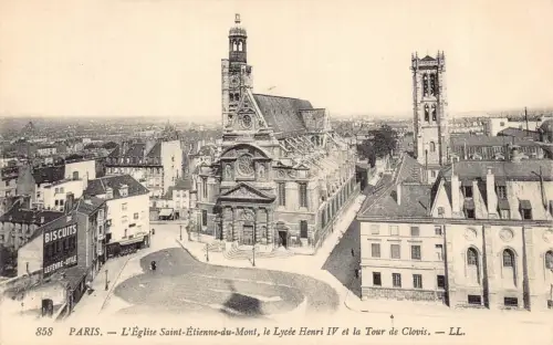 C059 Frankreich Paris L'Eglise Saint Etienne du Mont Vintage Postkarte