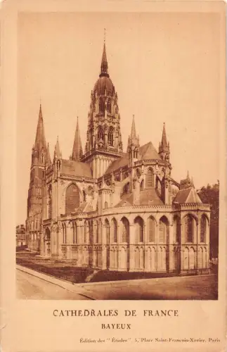 C077 Frankreich Bayeux Cathedrales de France Vintage Postkarte
