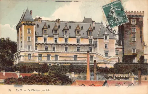 C070 Frankreich Pau Le chateau 1908 alte Postkarte