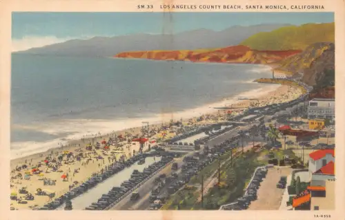 A988 US Kalifornien Los Angeles County Beach Santa Monica Vintage Postkarte