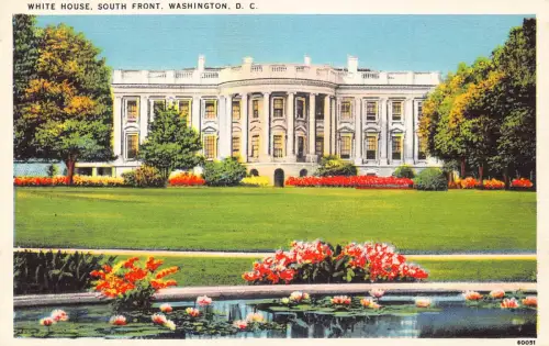 A988 US Washington DC Weißes Haus Südfront Vintage Postkarte