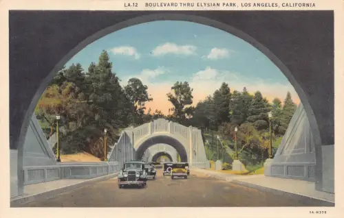 A988 US Los Angeles California Boulevard Thru Elysian Park Autotunnel Postkarte