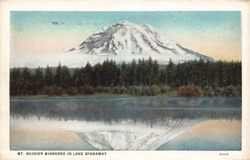 A988 US 1920 Mt Rainier gespiegelt in Lake Spanaway Vintage Postkarte