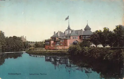 A974 Dänemark Kopenhagen Langelinies Pavillon Vintage Postkarte