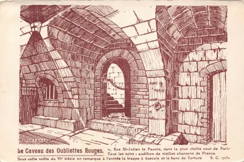 C064 Frankreich Le Caveau des Oubliettes Rouges Vintage Postkarte