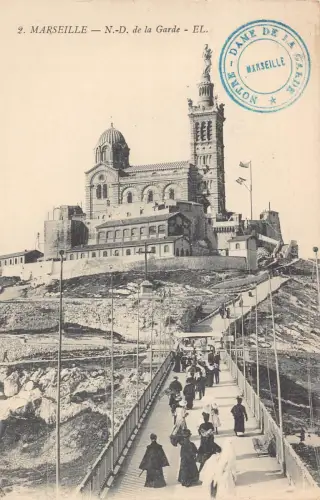 C074 Frankreich Marseille Notre Dame de la Garde Vintage Postkarte