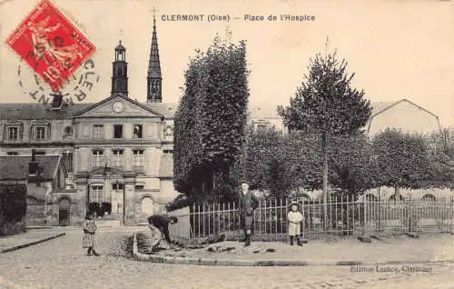 C066 Frankreich Clermont Place de l'Hospice 1911 Vintage Postkarte