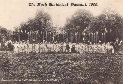 A982 England Bath Historischer Festzug 1909 Pikemen Schlacht von Lansdown EpVI Postkarte