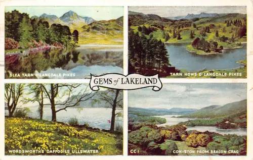 A981 England 1966 Gems of Lakeland Blea tarn Langdale Ullswater Postkarte