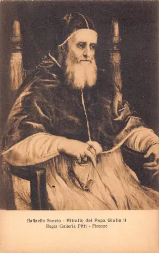 A979 Kunst von Raffaello Sanzio Ritratto del Papa Giulio II Galleria Pitti Postkarte