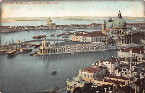 A975 Italien Venezia Venedig Dogana e Santa Maria della Salute Vintage Postkarte