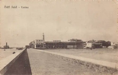 A975 Ägypten Port Said Casino Vintage Postkarten