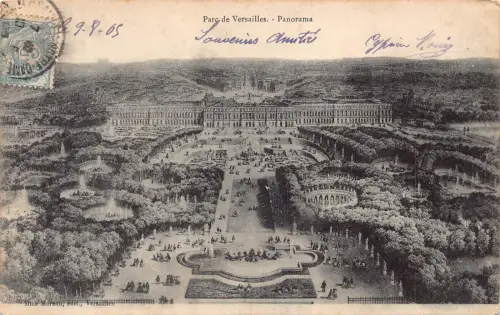 C058 Frankreich Parc de Versailles Panorama 1909 Vintage Postkarte