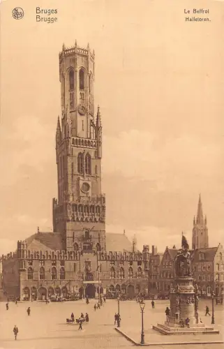 C055 Belgien Brügge Le Beffroi Turm Vintage Postkarte