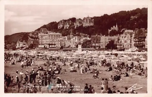 C060 Frankreich Trouville La Plage et les villas Vintage Postkarte