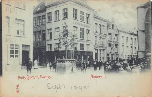 A967 Belgien Anvers Antwerp Puits Quentin Metsys Liquoriste Vintage Postkarte