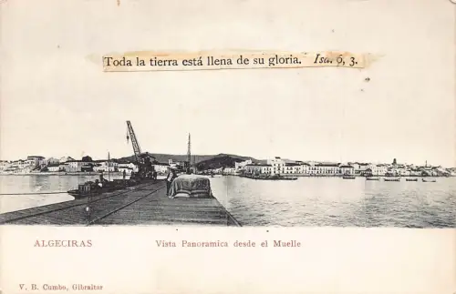 A966 Spanien Algeciras Vista Panoramica desde El Muelle Vintage Postkarte