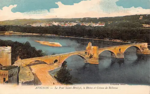 C051 Frankreich Avignon Le Pont Saint Benezet Vintage Postkarte