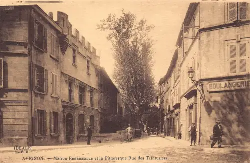 C051 Frankreich Avignon Maison Renaissance et la Pittoresque Rue Vintage Postkarte