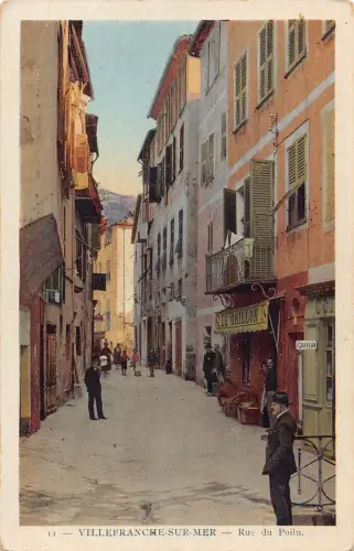 C050 Frankreich Villefranche sur Mer Rue du Poilu Vintage Postkarte