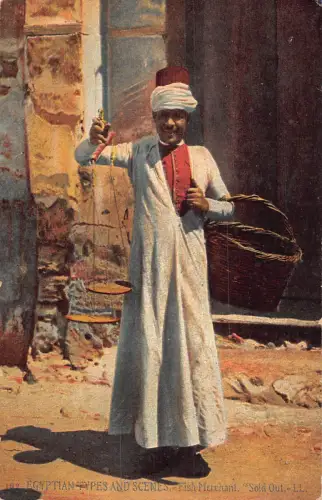 A965 Ägypten Arten und Szenen Einheimischer Fischhändler Ausverkauft Ethno Postkarte