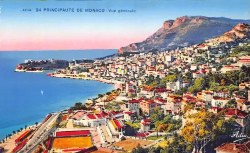 A963 Monaco Gesamtansicht Vintage Postkarte