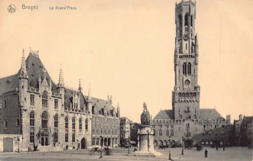C054 Belgien Brügge Le Grand Place Vintage Postkarte