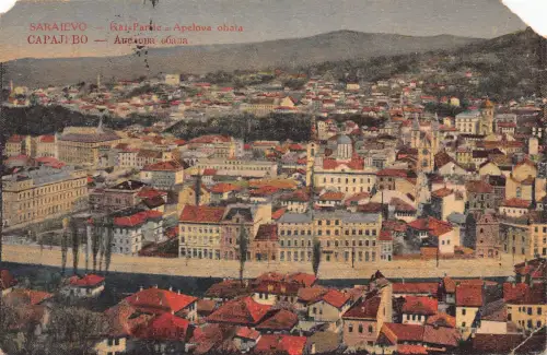A957 Bosnien und Herzegowina 1907 Sarajevo Kai Ansicht alte Postkarte