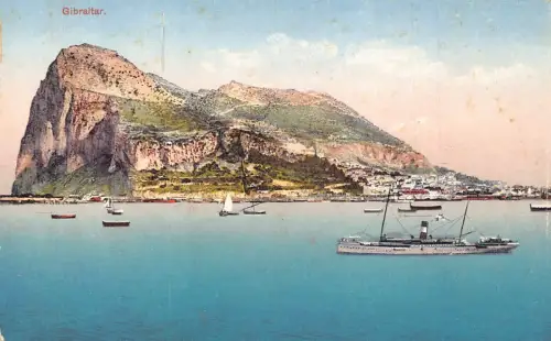 A956 Gibraltar Steamboat General View Vintage Postkarte